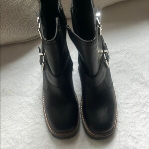 Black Leather Women's Boots